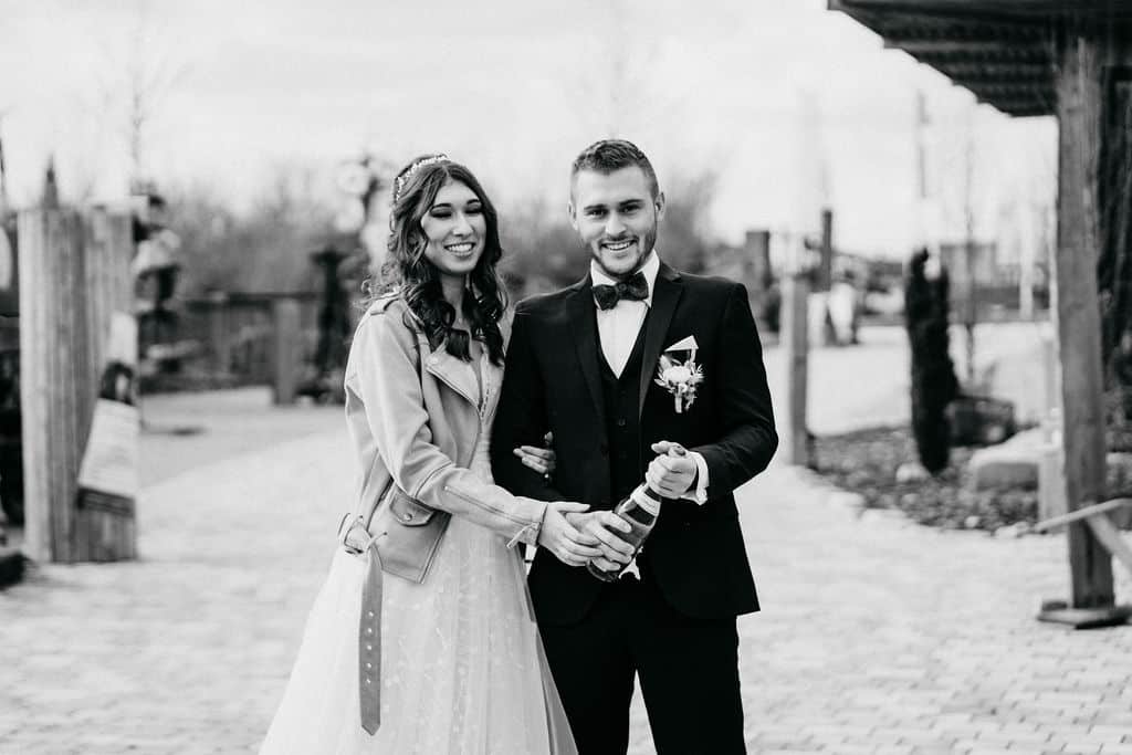 Hochzeitskathi - Braut & Bräutigam Sekt