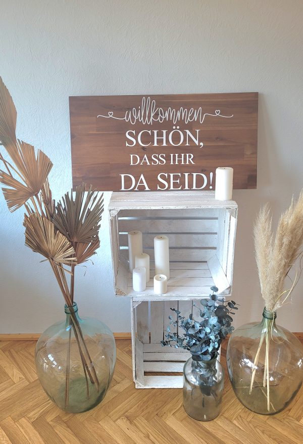 Hochzeitskathi - Willkommensschild dunkelbraun