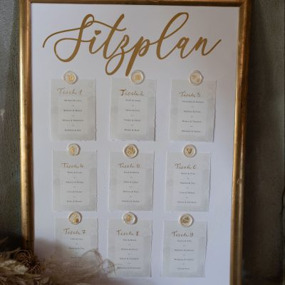 Hochzeitskathi - Sitzplan gold