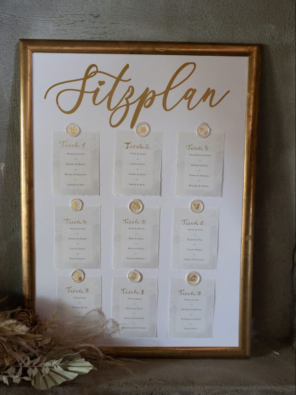 Hochzeitskathi - Sitzplan gold