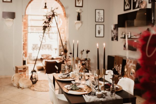 Hochzeitskathi - Hochzeit im Tattoostudio Tischdekoration 1