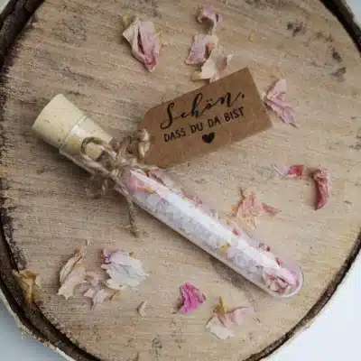 Hochzeitskathi - Gastgeschenke Badesalz rosa Rosenblüten 10