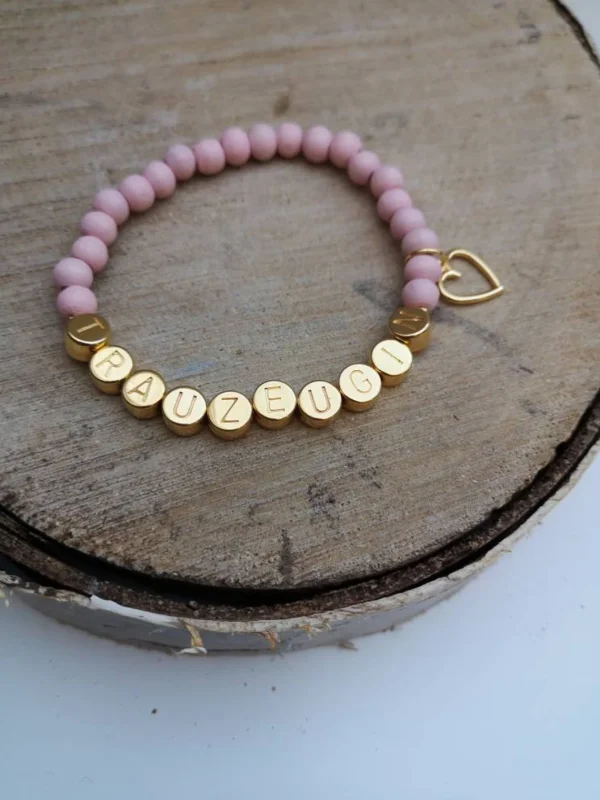 Hochzeitskathi - Armbänder rosa mit gold Trauzeugin