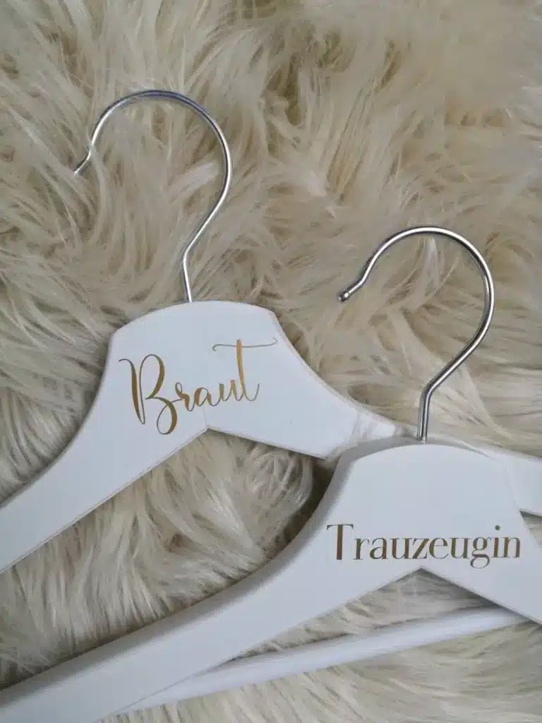 Hochzeitskathi - Kleiderbügel Aufkleber Hochzeit gold 2