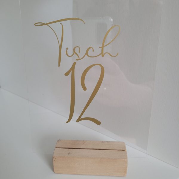 Hochzeitskathi - Tischnummer gold