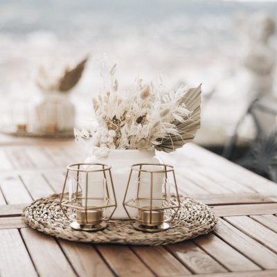 Hochzeitskathi - Tischdekoration beige gold