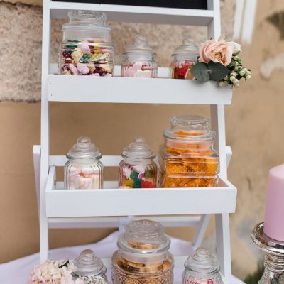 Hochzeitskathi -Candybar Holztreppe
