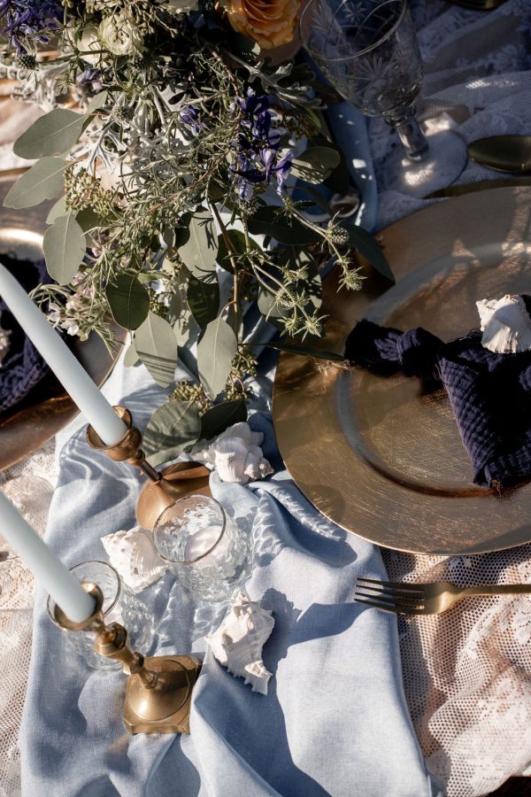 Hochzeitskathi -Tischläufer hellblau 1