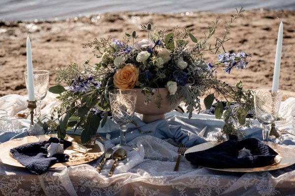 Hochzeitskathi -Tischdekoration Boho schick