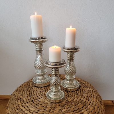Hochzeitskathi - Kerzenständer silber 3 verschiedene größen