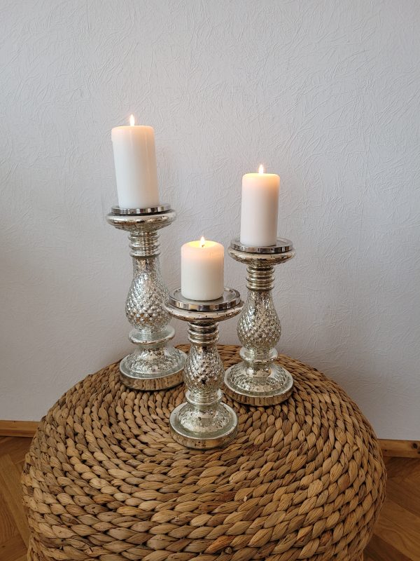 Hochzeitskathi - Kerzenständer silber 3 verschiedene größen