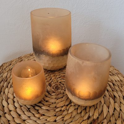 Hochzeitskathi - Teelichter/Vasen braun 1
