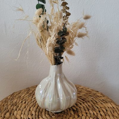 Hochzeitskathi - Vase schimmernd weiß