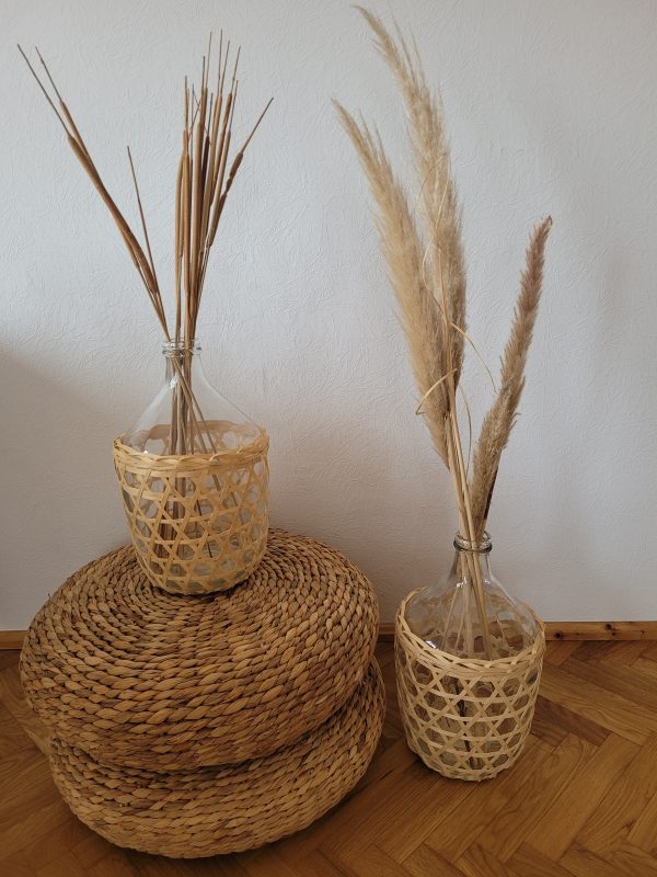 Hochzeitskathi - Ballonvasen mit beigen Rattan