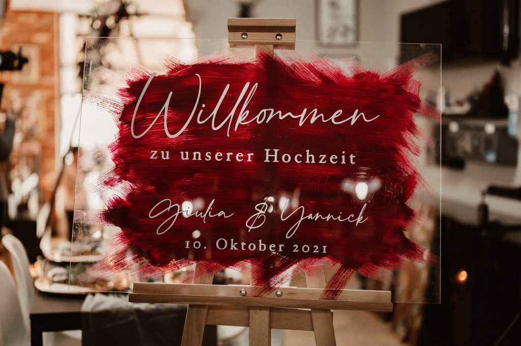 Hochzeitskathi - Tattoo Shooting Willkommensschild