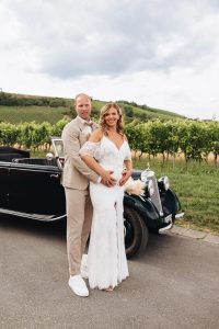 Hochzeitskathi - Gasthof Fesel Würzburg Sonnenuntergang