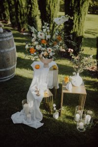 Hochzeitskathi - Weingut Mussler Dekoration freie Trauung