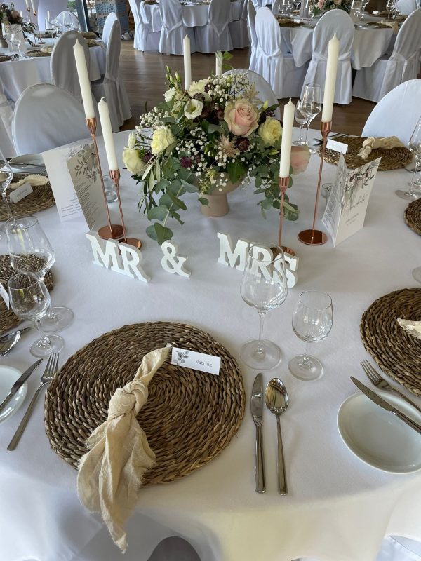 Hochzeitskathi - Schilder Mr & Mrs weiß