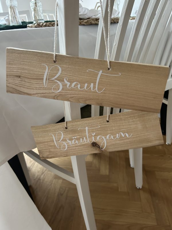 Hochzeitskathi - Holzschilder Braut & Bräutigam