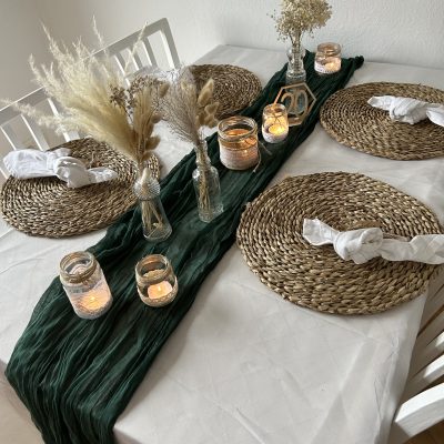 Hochzeitskathi - Tischläufer dunkelgrün