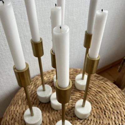 Hochzeitskathi - Kerzenständer gold mit Marmorfuß