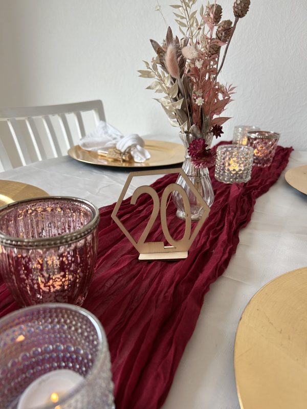 Hochzeitskathi - Tischdekoration pinker Stoff