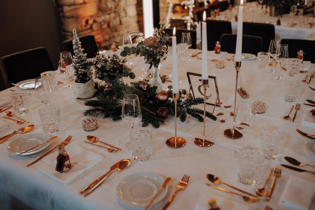 Hochzeitskathi - Hotel Freihof Prichsenstadt Tischdekoration Weihnachten