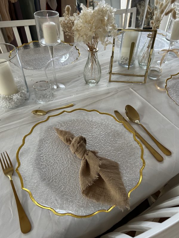 Hochzeitskathi - Leihartikel Dekoration Stoffservietten hellbraun