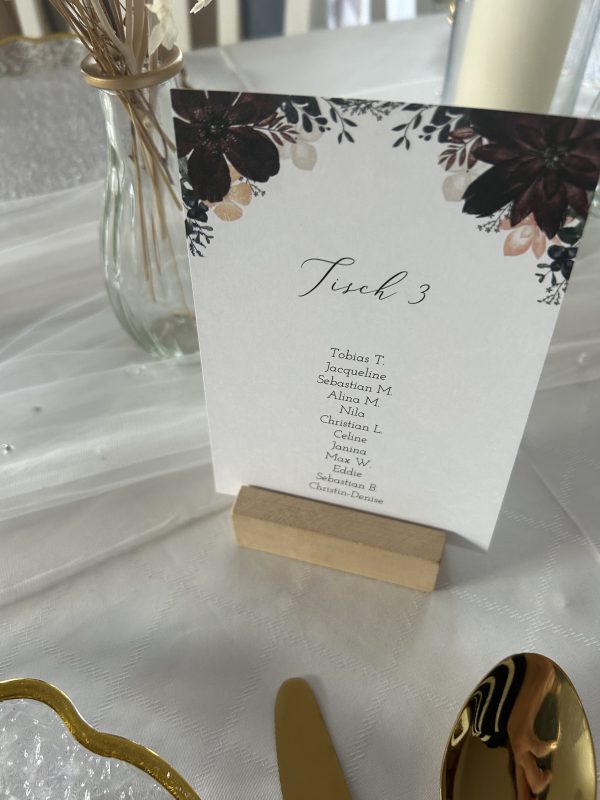Hochzeitskathi - Leihartikel Holz Kartenhalter