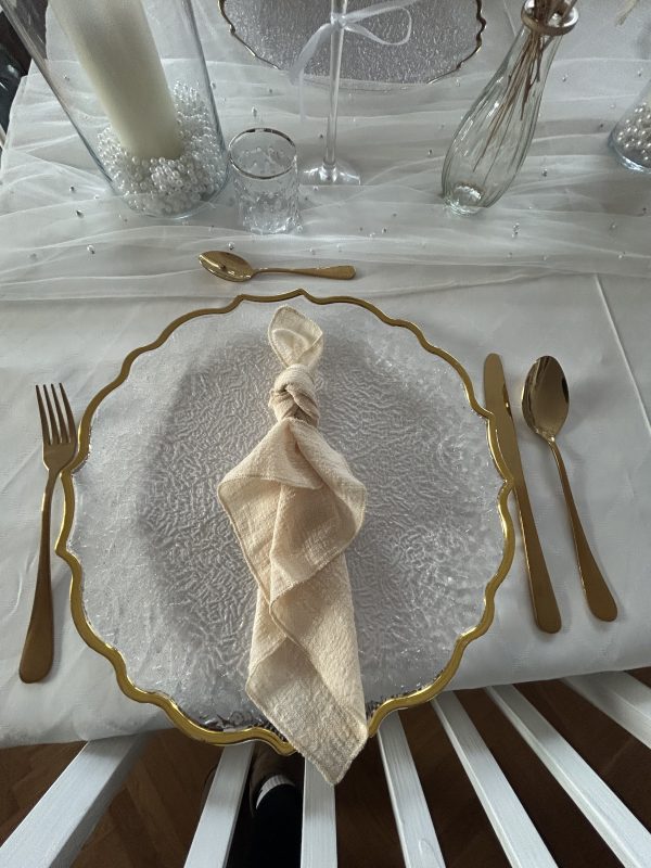 Hochzeitskathi - Leihartikel Stoffservietten Musselin umgenäht