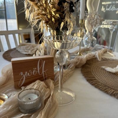 Hochzeitskathi - Leihartikel Dekoration - Pokalglas Glas